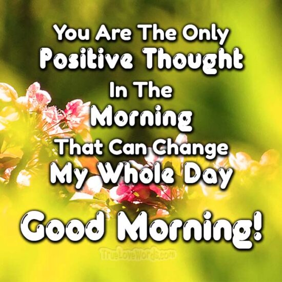 Good morning - The only positive thought 