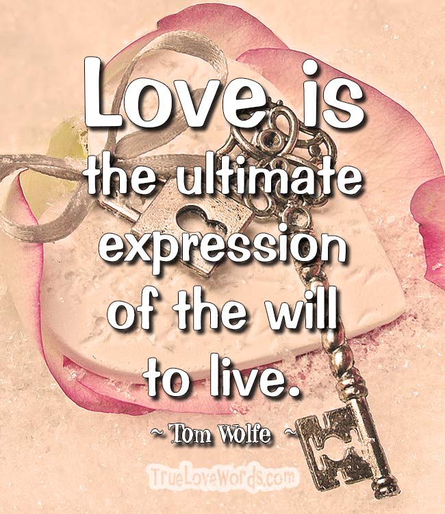 Love is the ultimate expression of the will to live