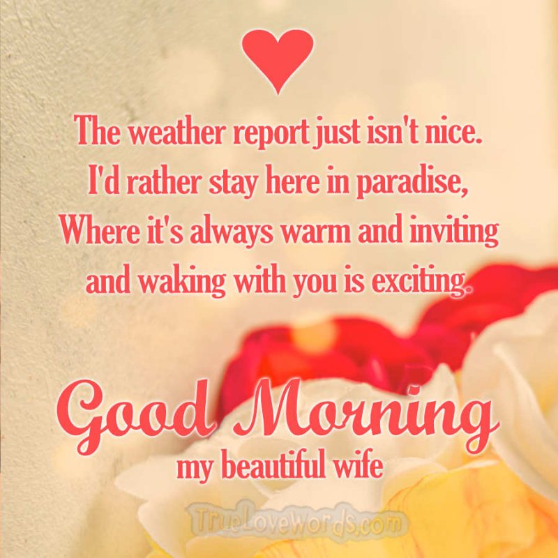 50 Sweet Good Morning Messages For Wife » True Love Words