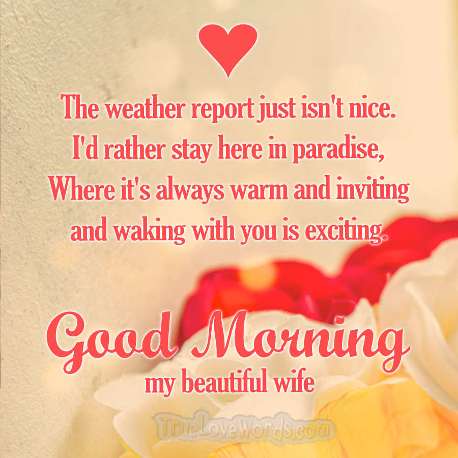 50 Sweet Good Morning Messages For Wife » True Love Words