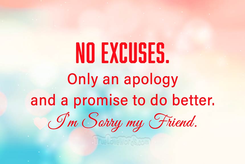 Friend words of a apology to Apology Message