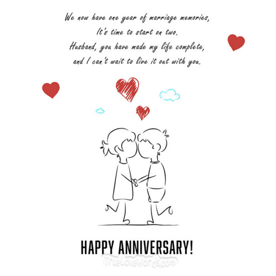 1st wedding anniversary wishes for husband