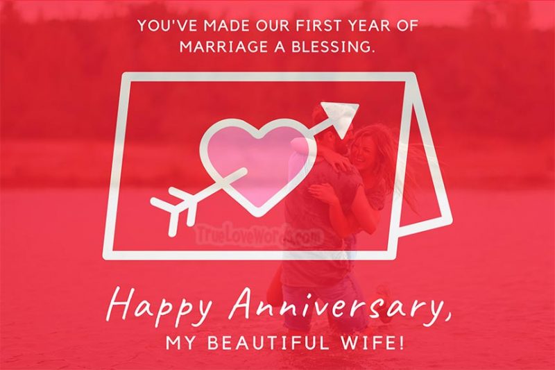 Sweet 1st Wedding Anniversary Wishes For Your Wife » True Love Words