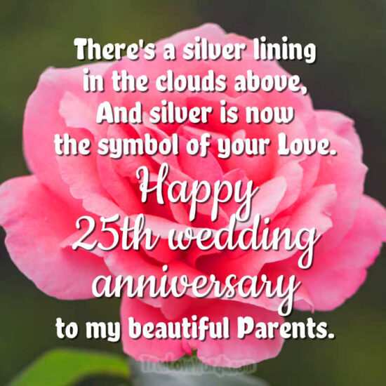 25th wedding anniversary wishes for parents