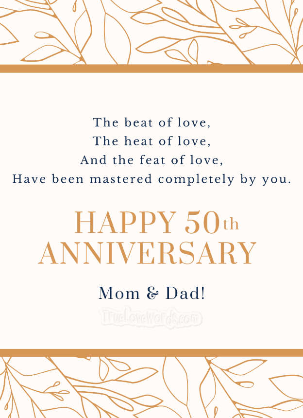 Happy 50th Anniversary Wishes for Parents