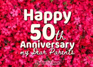 Happy 50th anniversary wishes for my dear parents