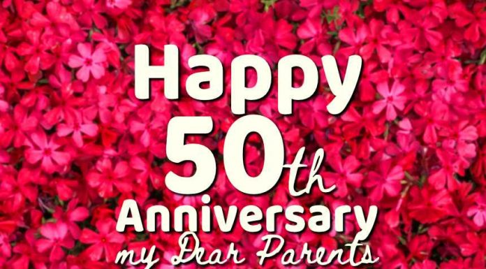 Happy 50th anniversary wishes for my dear parents