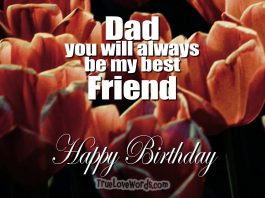 Dad you will always be my friend Happy Birthday