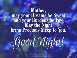 Good night messages for mom