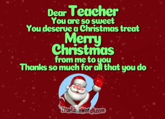 Merry Christmas wishes for Teacher