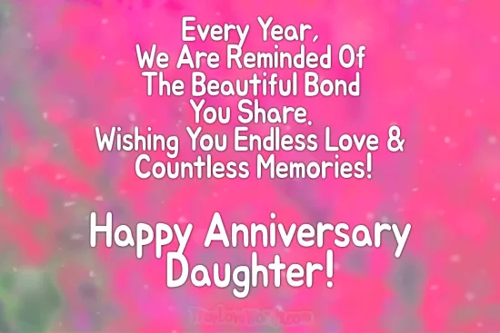 wedding anniversary wishes for daughter